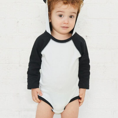 Infant Fine Jersey Character Hooded Long Sleeve Bodysuit with Ears Thumbnail