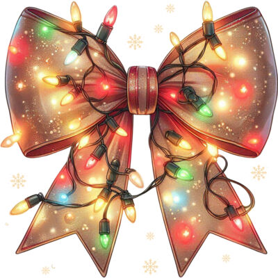 Christmas Light Coquette Bow PNG Thumbnail