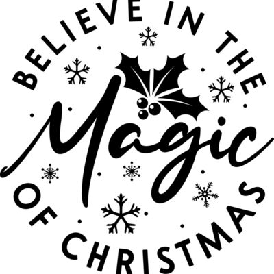 Believe In The Magic Of Christmas Typography T shirt Design Thumbnail