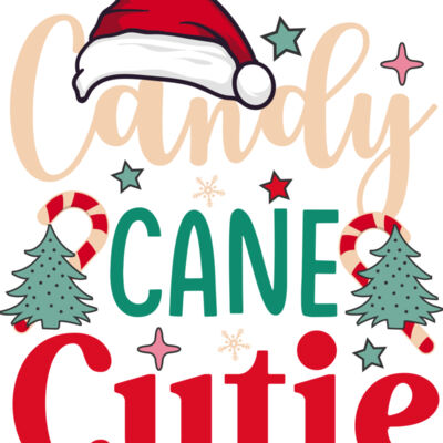 Candy Cane Cutie Retro Christmas T shirt Design for kids Thumbnail
