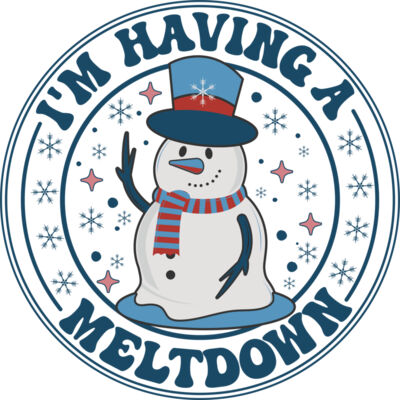 I m Having A Meltdown Retro Funny Snowman T shirt Design Thumbnail
