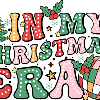 In My Christmas Era Groovy Christmas Doodle Dots T shirt Design Thumbnail