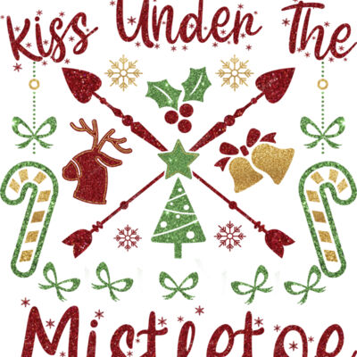 Most likely to kiss under the mistletoe funny christmas t shirt design Thumbnail