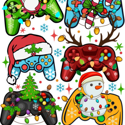 Retro Christmas Gaming Controller Santa Claus Christmas T shirt Design For Kids Thumbnail